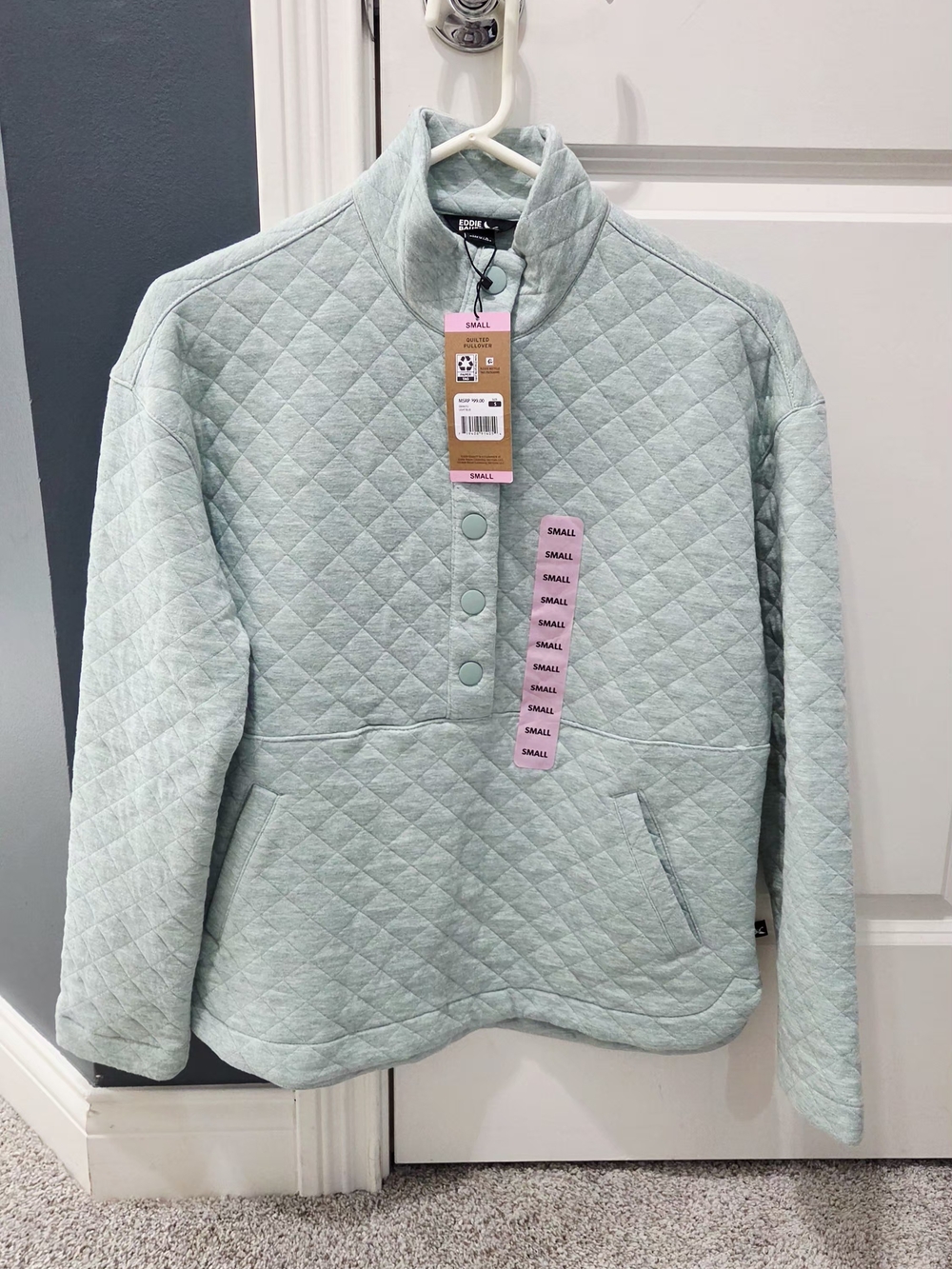 Eddie Bauer Quilted Pullover Jacket - Mint Green / Women's Small